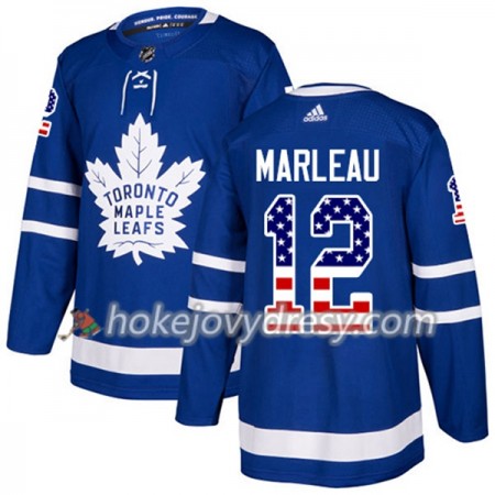Pánské Hokejový Dres Toronto Maple Leafs Patrick Marleau 12 2017-2018 USA Flag Fashion Modrá Adidas Authentic
